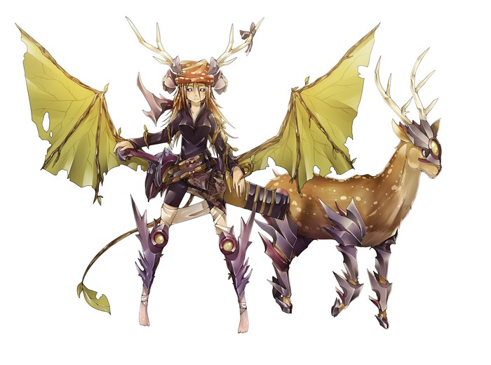 4K Deer Warriors with Wings and Horns
