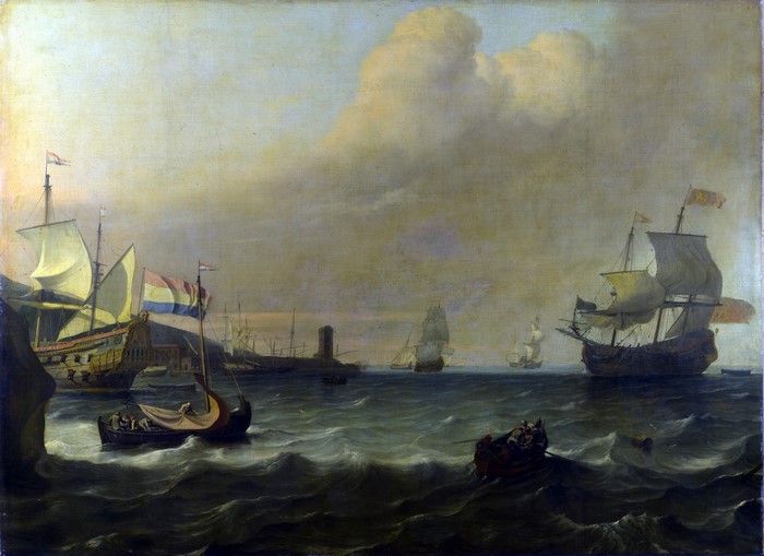 Dutch Men-of-War Entering a Mediterranean Port by Ludolf Backhuysen