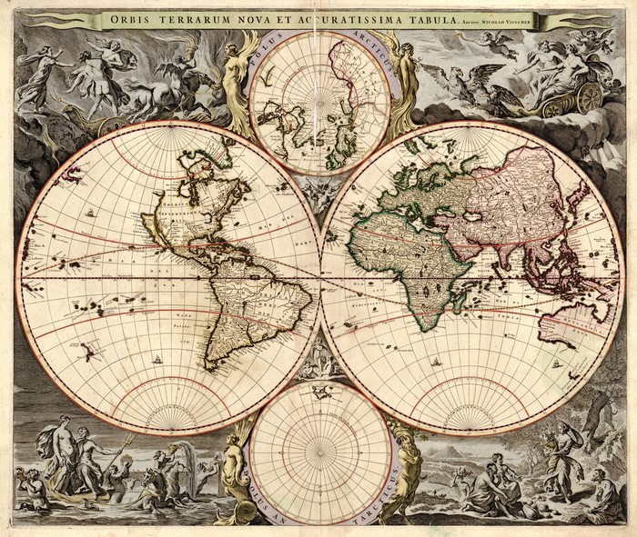 Orbis Terrarum Nova et Accuratissima Tabula by Nicolaes Visscher