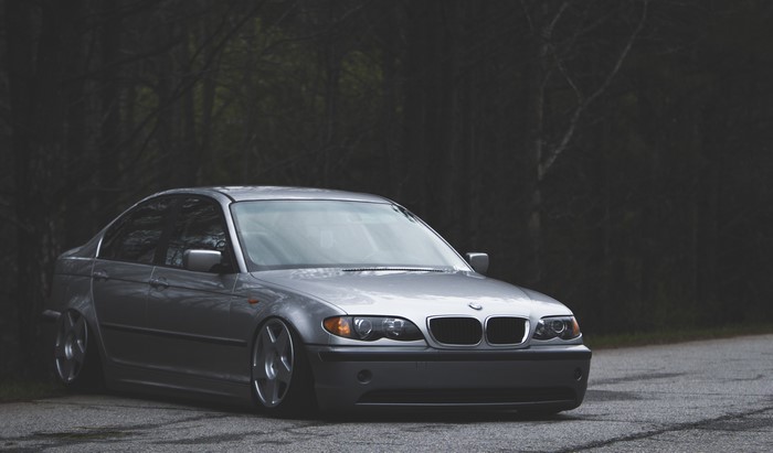 Grey BMW E46 3 Series Stance