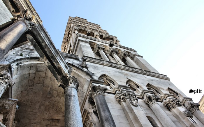 Bell tower of Diocletian's Palace in Split, Croatia