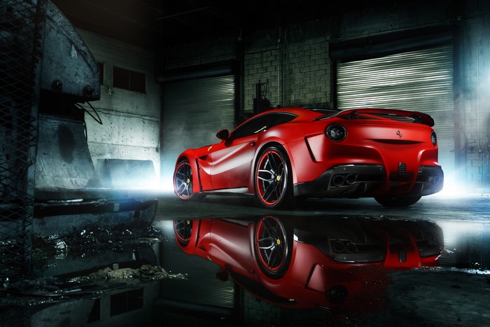 Red Ferrari F12 Berlinetta MC Customs ADV.1 back view