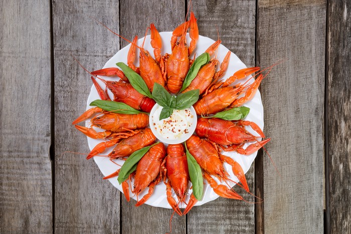 4K Seafoods Crayfish on Plate