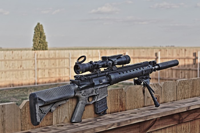 MK12 SPR sniper rifle with scope and bipod