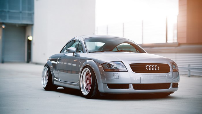 Silver Audi TT with Stance Wheels