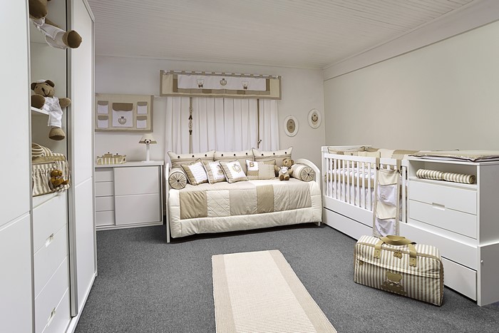 Nursery Room Interior Design with Crib and Sofa