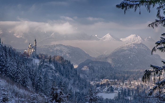 Neuschwanstein Castle in Winter, Bavaria, Germany