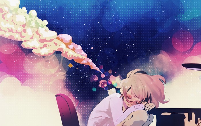 Girl sleeping with clouds and stars