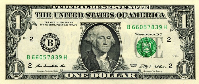 1 Washington Federal Reserve Note