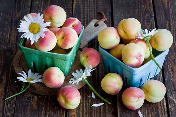 Peaches and Chamomile Flowers