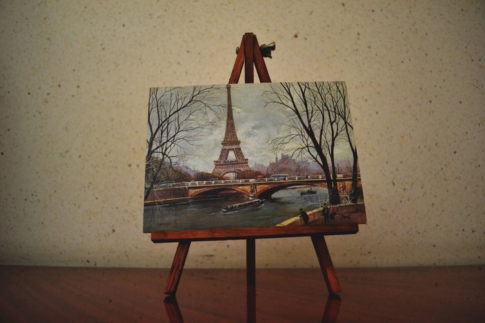 Painting of Eiffel Tower and Seine River