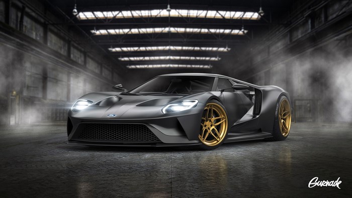 Grey Ford GT with Gold ADV.1 Wheels