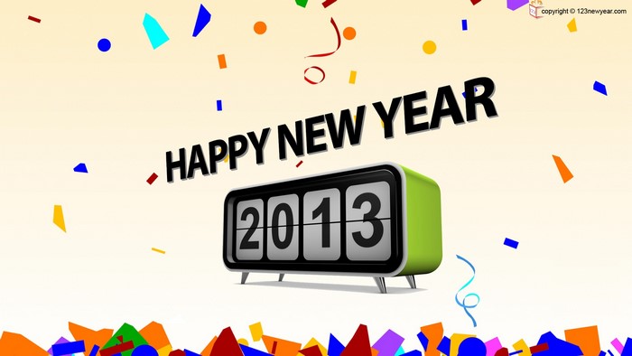 Happy New Year 2013 with Confetti