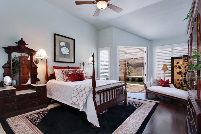 Bedroom Interior Design with Bed and Lamps