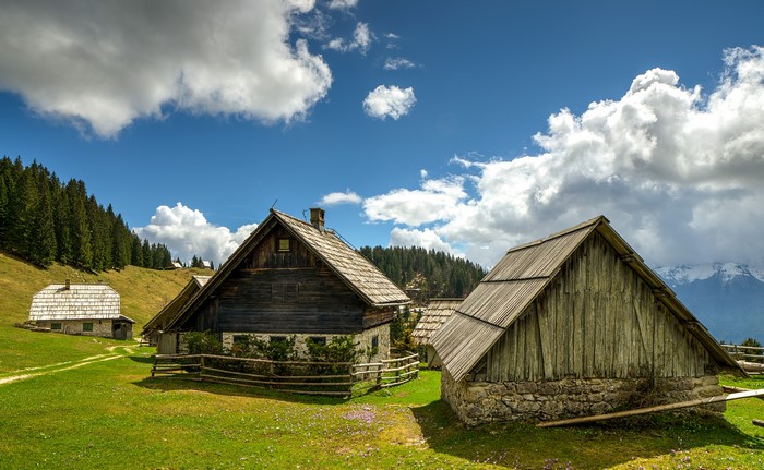 Pokljuka, Slovenia: Traditional Houses in a Mountain Village