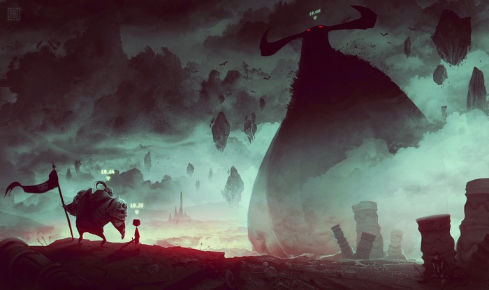 Fantastic world Warriors Monsters