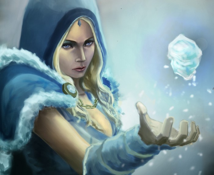 DOTA 2 Painting Art Crystal Maiden Hood headgear