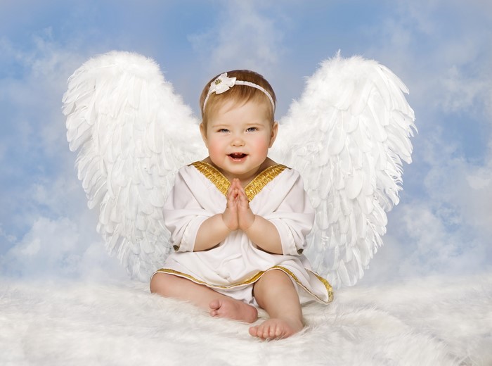 Baby Angel with White Wings