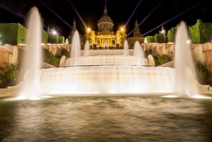 Magic Fountain of Montjuïc in Barcelona at night