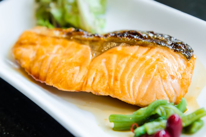 Grilled Salmon Fillet with Vegetables