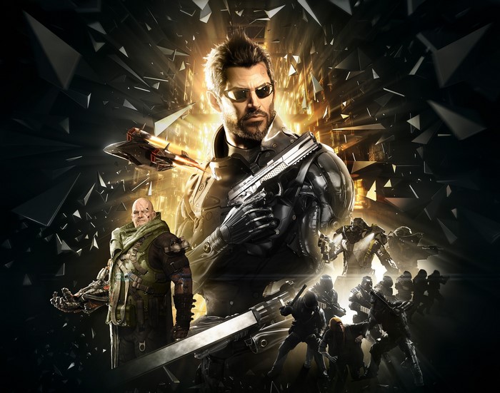 Adam Jensen and allies from Deus Ex