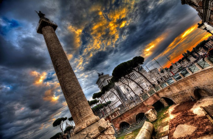 Trajan's Column and Altare della Patria, Rome, Italy