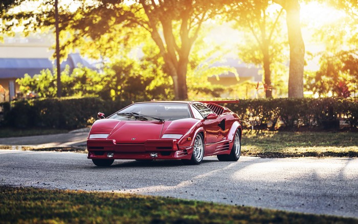 Red Lamborghini Countach supercar