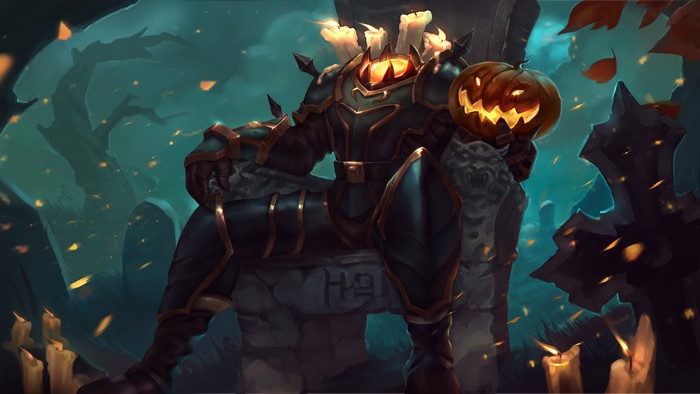 Transmutenstein from Heroes of Newerth on a throne