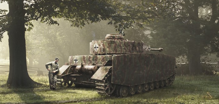Pz.Kpfw. IV tank with soldier by Antonis Karidis