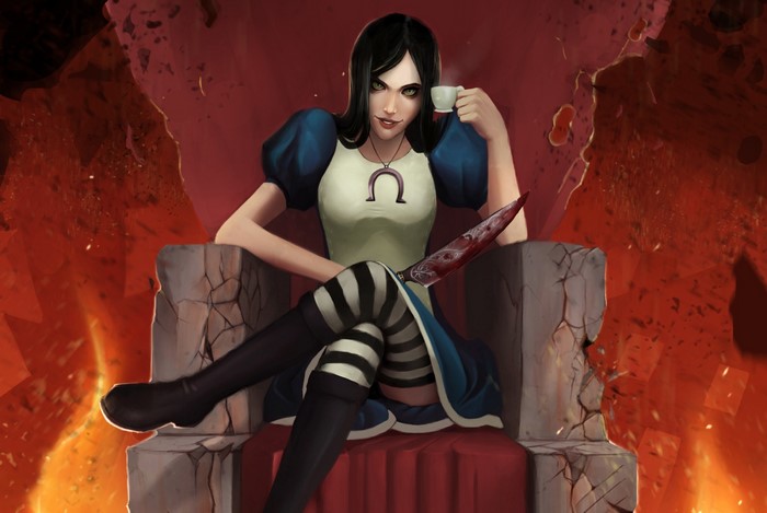 Alice Madness - Dark Throne with Knife and Tea