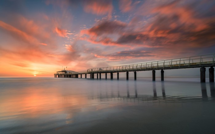 Pier at Sunset over the Sea