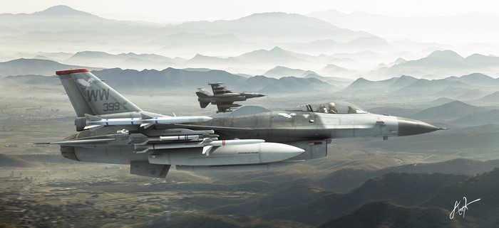 4K Painting Art of Fighting Falcons by Antonis Karidis