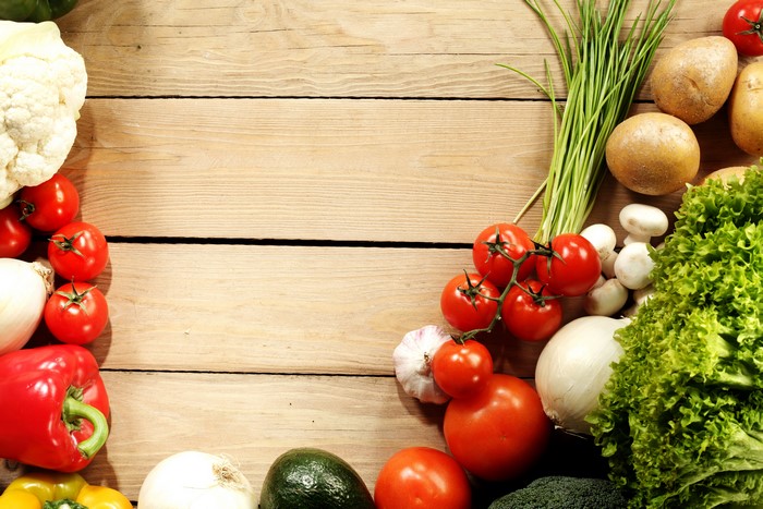 Vegetables on a wooden table