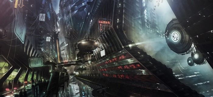 4K Futuristic Cityscape with Flying Vehicles