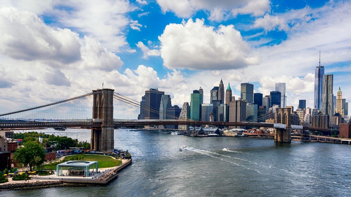 Brooklyn Bridge and New York City Skyline