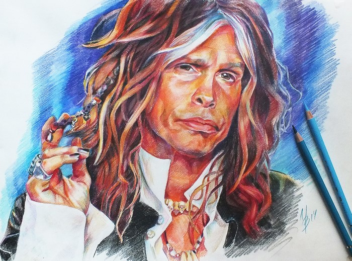 Steven Tyler of Aerosmith portrait drawing