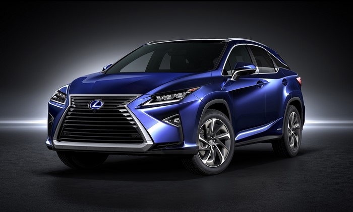 Blue Lexus RX 450h Hybrid SUV