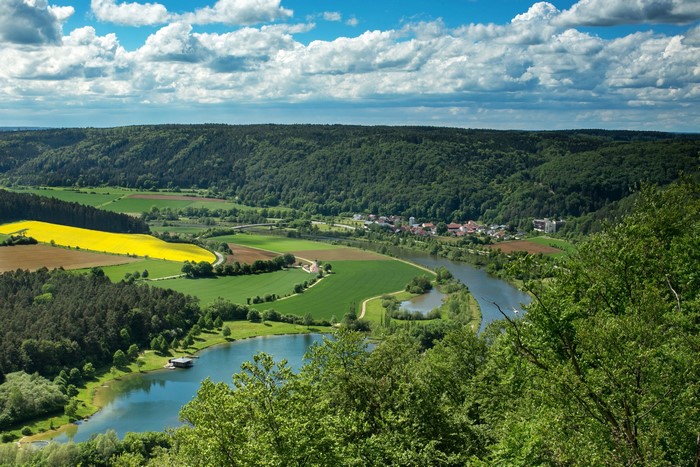 River and fields in Bavaria, Germany