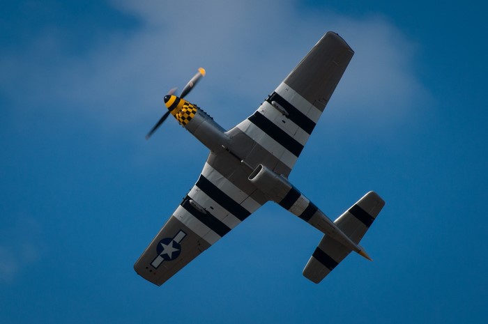 P-51D Mustang airplane in flight