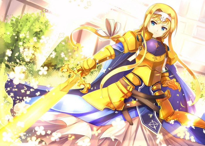 Alice Schuberg from Sword Art Online holding a sword