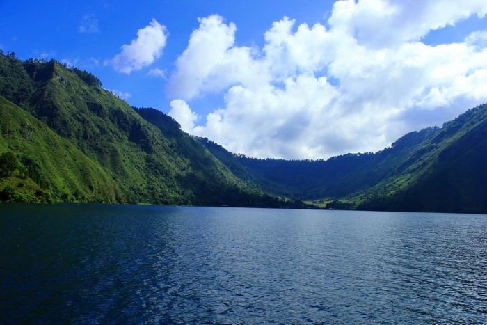 Lake Toba Sumatra Indonesia Mountains and Clouds