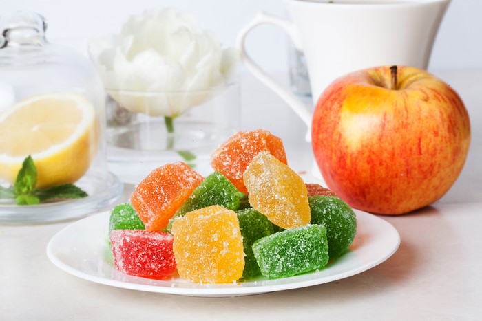 Sweets and Apple on a Plate