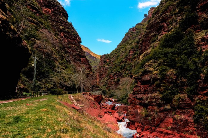 Red Rock Canyon with River in France