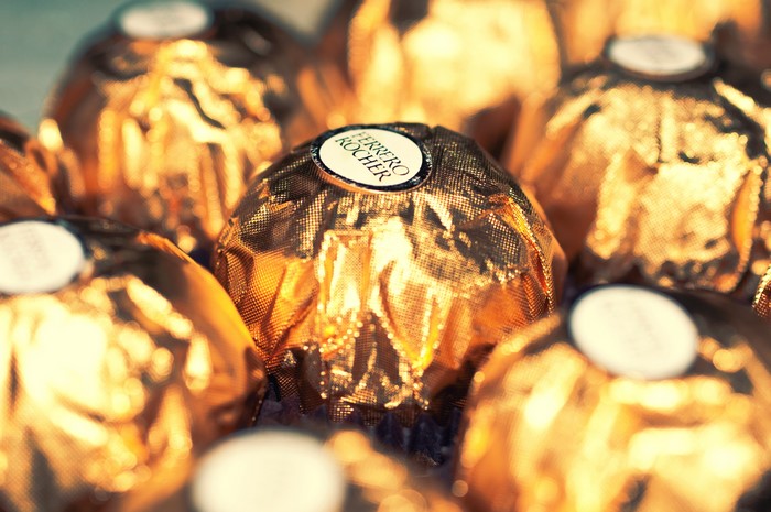 4K Ferrero Rocher candies closeup