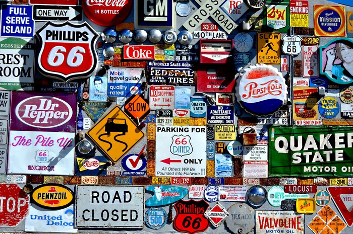 Collage of Vintage Signs and Logos