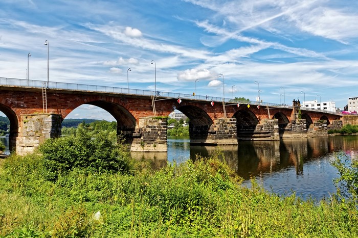 Bridge over the Moselle River in Trier, Germany