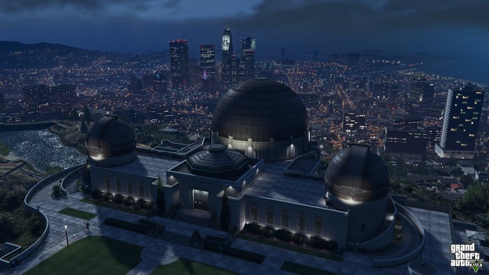 Observatory overlooking Los Santos at night from GTA 5