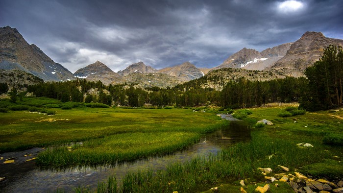 4K Mountains, Forests, and Stream in Inyo National Forest, California