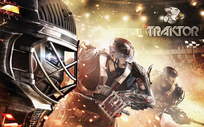 Traktor hockey players in futuristic armor