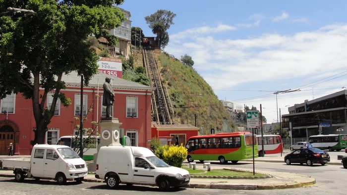 Valparaiso Funicular and Cityscape